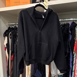 SKIMS Black Hoodie Sweatshirt